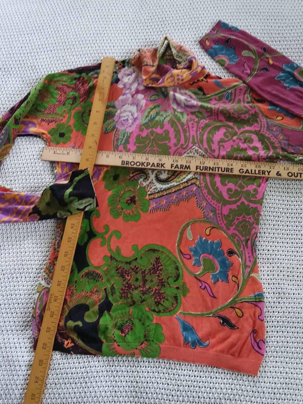 Vibrant Floral Paisley Long Sleeve Sweater - Cashmere Silk Etro Vintage Size 44